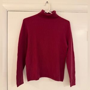 Samantha Taylor 100% Cashmere Turtleneck Sweater Burgundy Red Size M